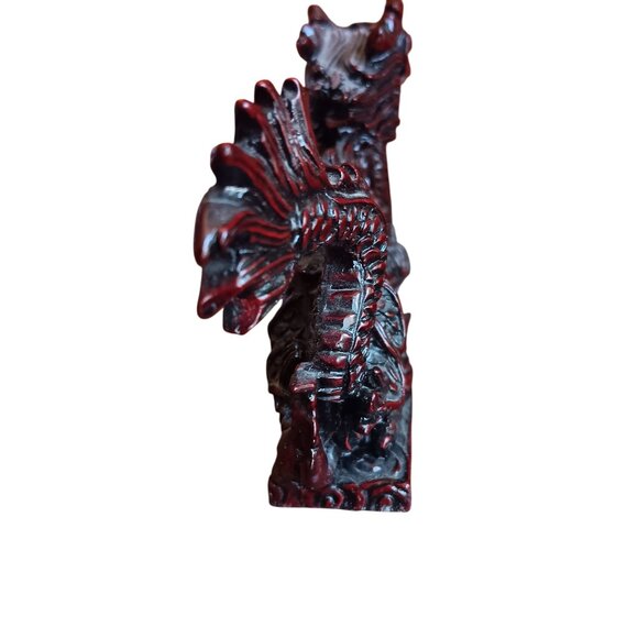Vintage Chinese Dragon Resin Figurine Statue 3x4" - Picture 5 of 5